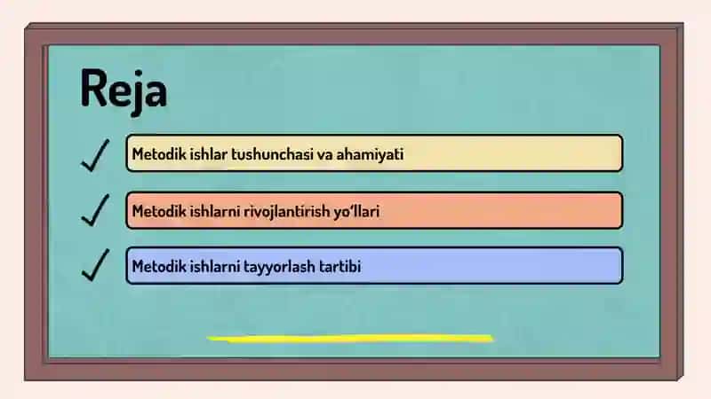 Metodik ishlar, ularni rejalashtirish va tayyorlash metodikasi 2