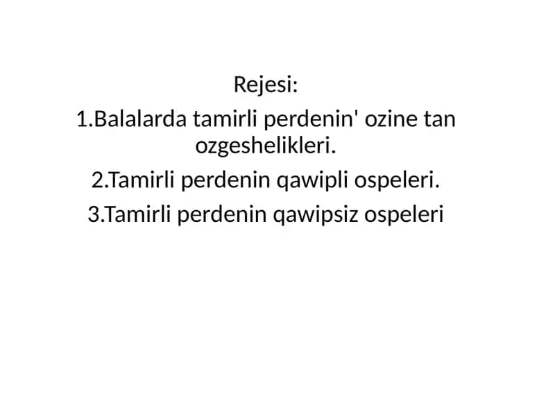 Balalarda uveittin ozine tan ozgeshelikleri va tamirli perdenin qawipli ham qawipsiz ospeleri 2