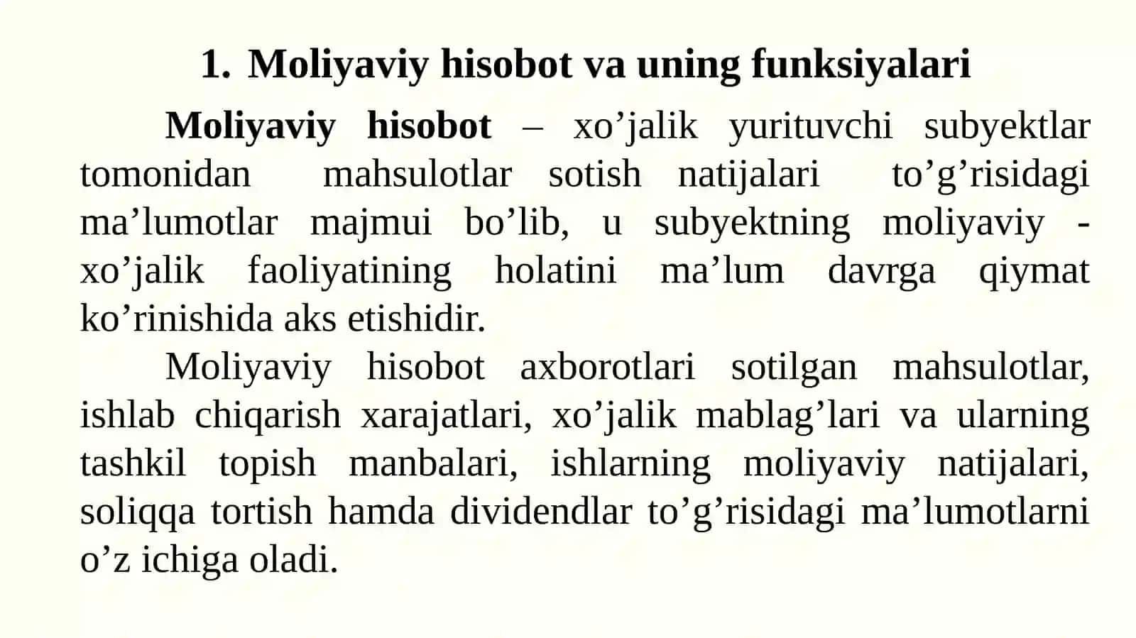 Moliyaviy hisobot: mazmuni, funksiyalari va turlari 2