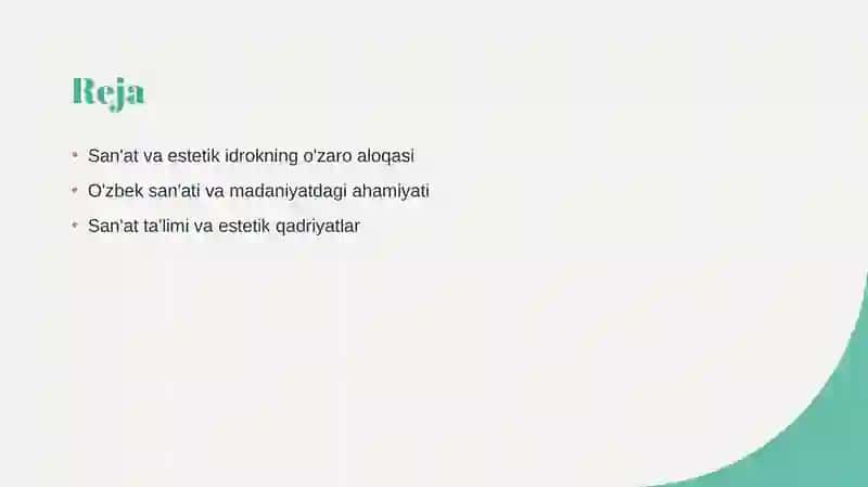 Dunyoni estetik idrok etishda san'at asarlarining ahamiyati 2