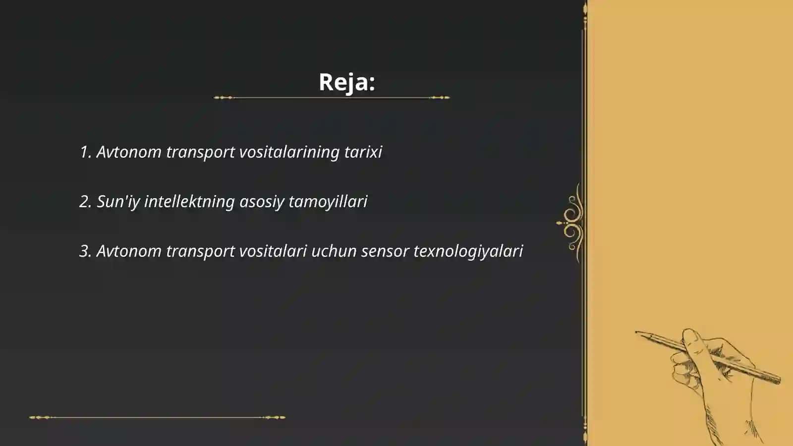 Avtonom transport vositalari uchun sun'iy intellekt 2