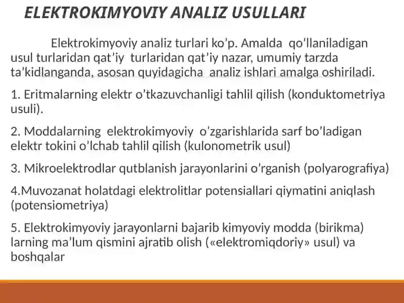 Elektrokimyoviy analiz usullari 2