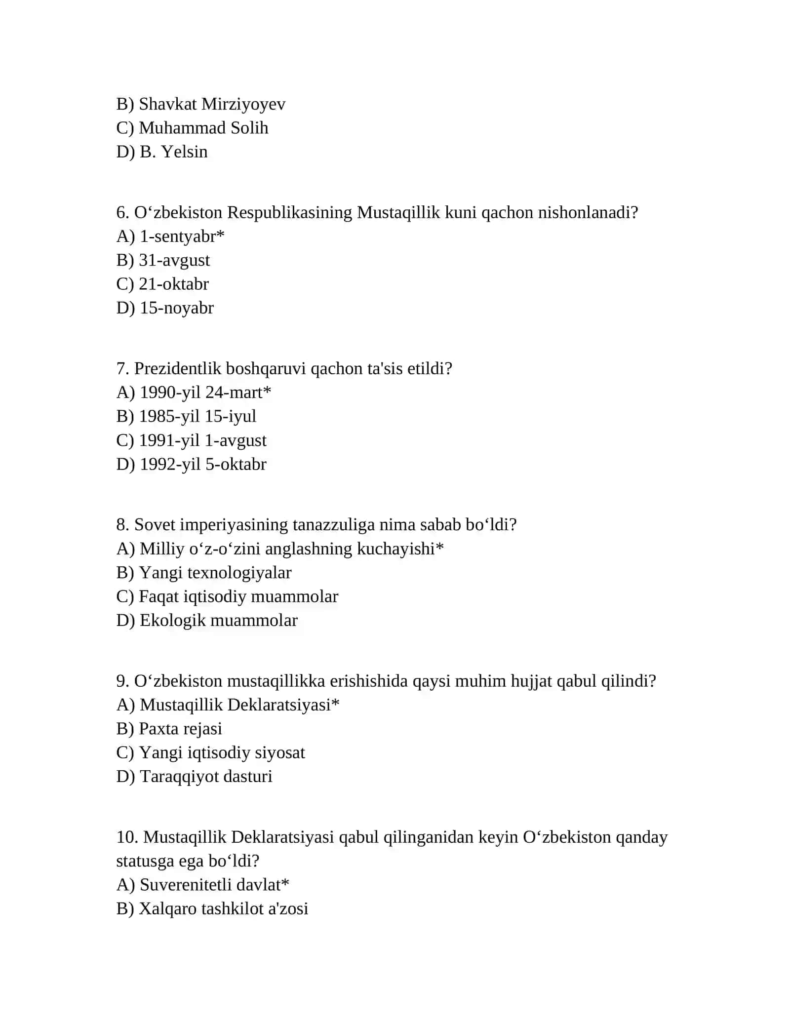 O‘zbekistonning davlat mustaqilligini qo‘lga kiritishi va uning tarixiy ahamiyati 2