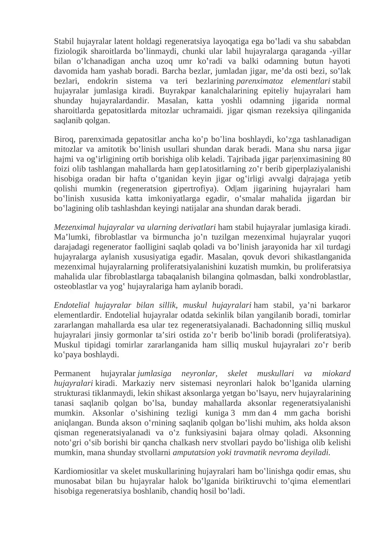 Mavzu 3:To‘qimalar yangilanishi va reparatsiya: regeneratsiya, tuzalish va fibroz 2