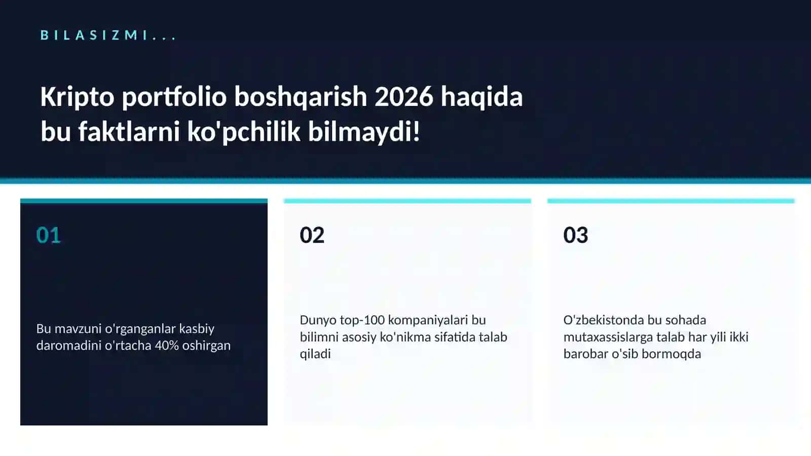 Kripto portfolio boshqarish 2026 2