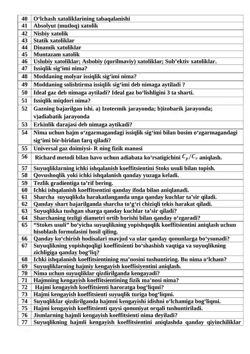 Fizpraktikum (Molekulyar fizika laboratoriya ishlaridan) 2