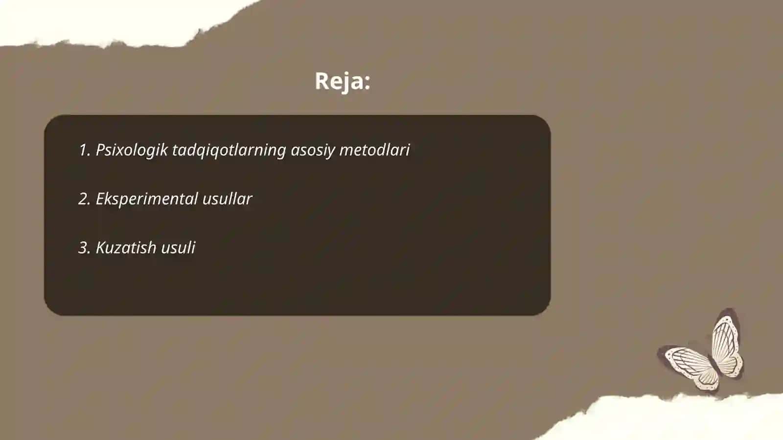 Psixologiya fanining ilmiy tadqiqot metodlari 2