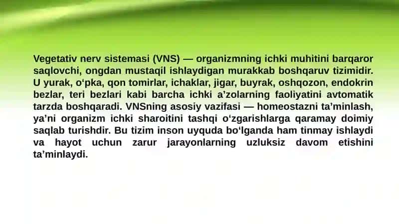 Vegetativ nerv sistema 2