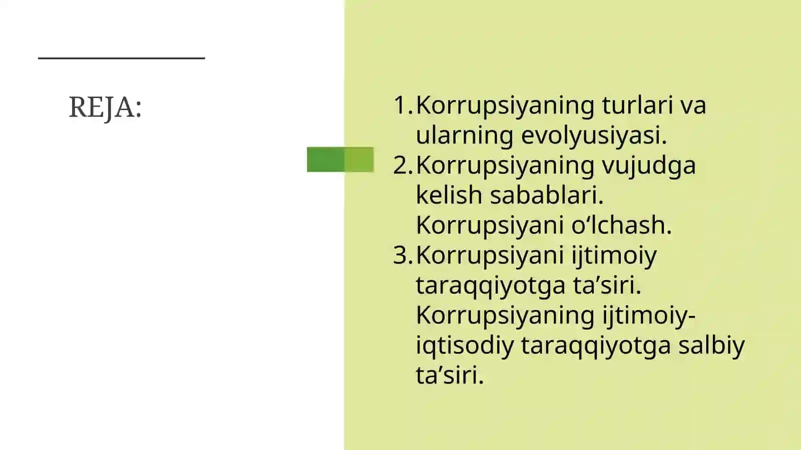 "IKKINCHI" XUFIYONA IQTISODIYOTNING UMUMIY TAYSIFI. KORRUPSIYA VA UNGA QARSHI KURASH 2