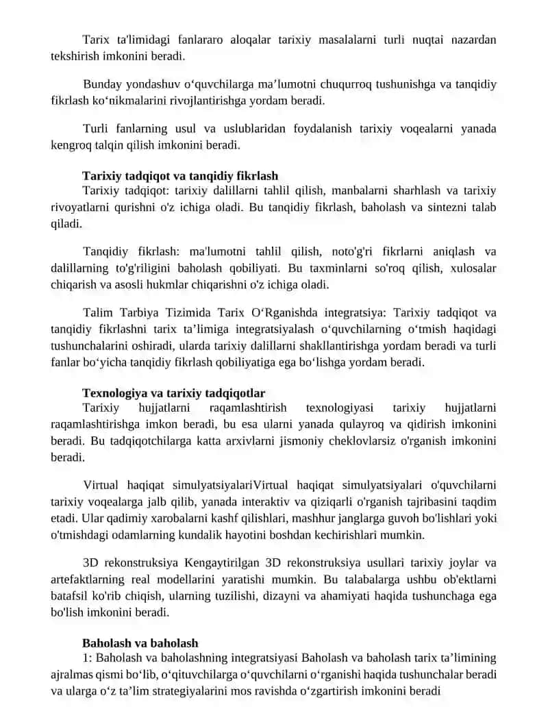 Talim Tarbiya Tizimida Tarix O'Rganishda Integratsion Yondashish 2