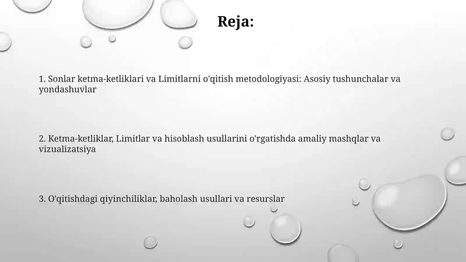 Sonlar ketma-ketligi va uning limitini o'rgatish metodikasi 2