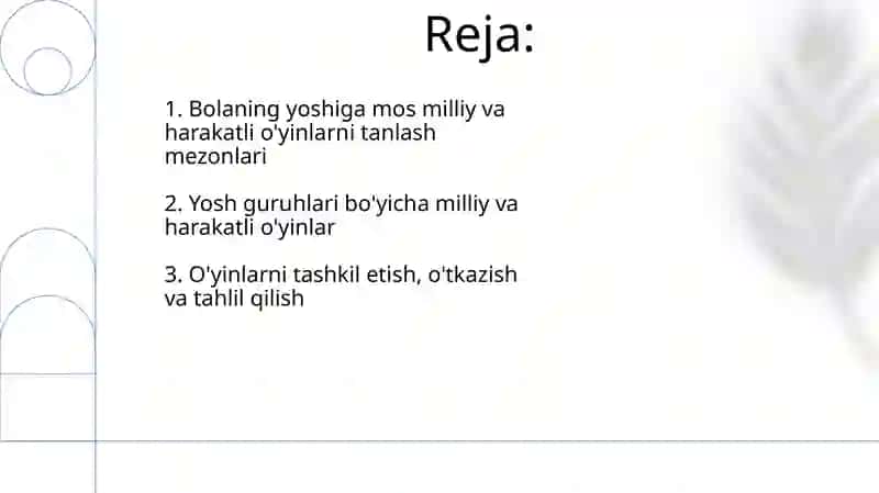 Bolaning yoshiga mos milliy va harakatli o'yinlarni tanlash mezonlari 2