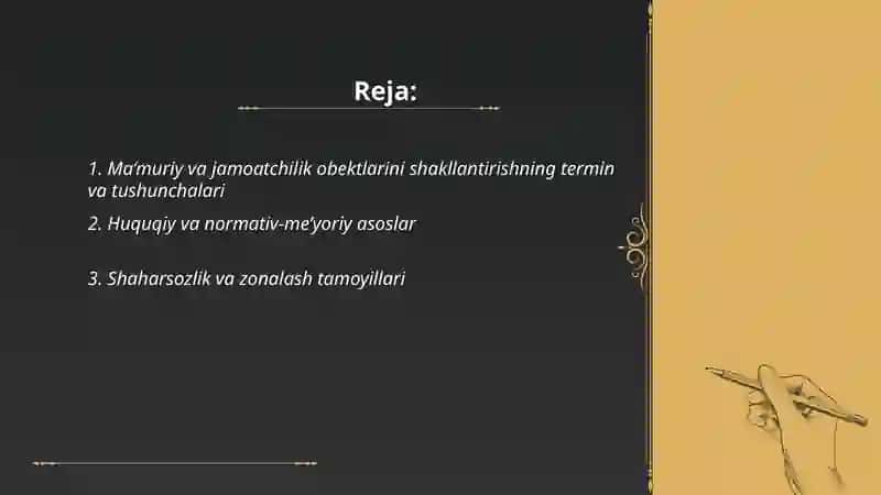 Ma’muriy va jamoatchilik obektlarini shakllantirishning termin va tushunchalari 2