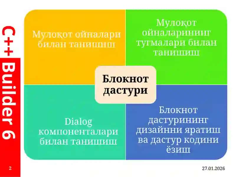 Мулоқот ойналари билан ишлаш 2