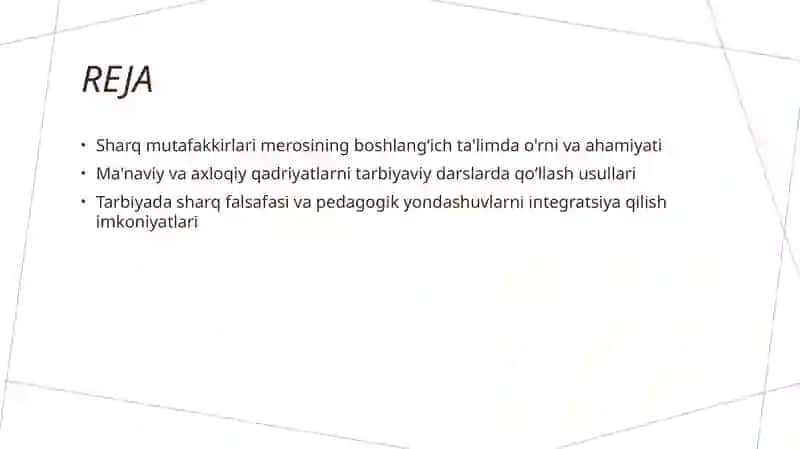 Sharq mutafakkirlari merosidan foydalanish 2