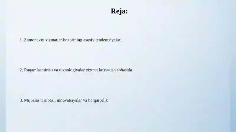 Zamonaviy xizmatlar bozori 2