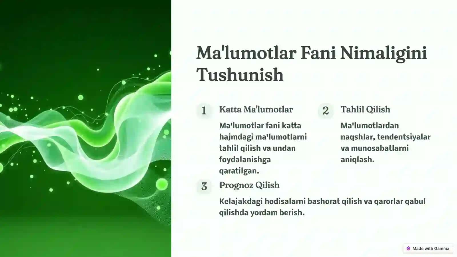 Ma'lumotlar Fani va Matematik Tayyorgarlik 2