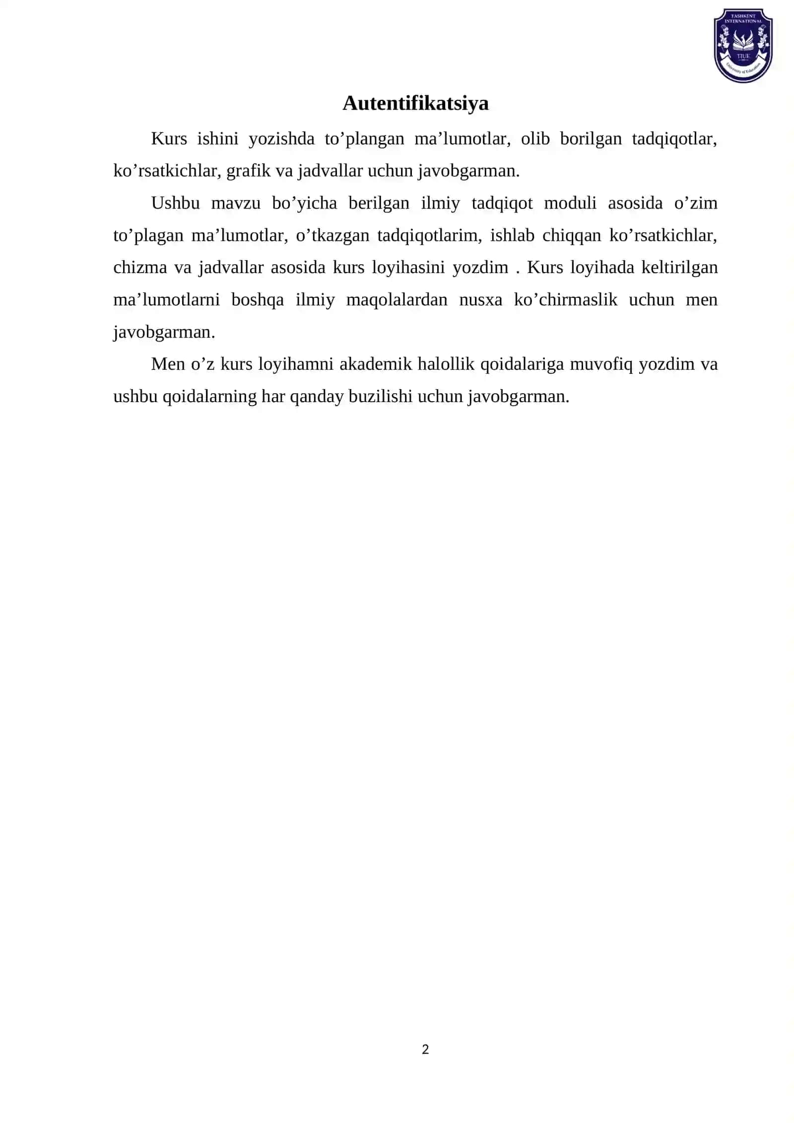 BOSHQARUVCHI MARKETING FANIDAN KURS LOYIHASI MAVZU: Reklama va uning turlari 2