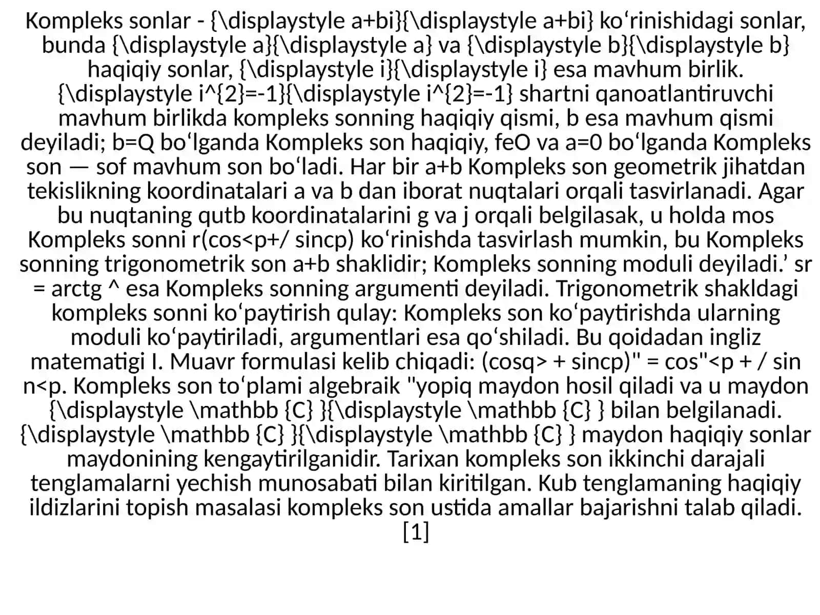 Kompleks sonlar 2