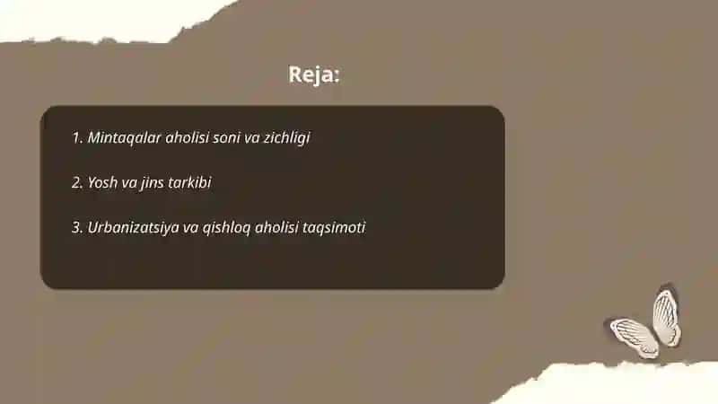 Mintaqalar aholisi va mehnat resuslari 2