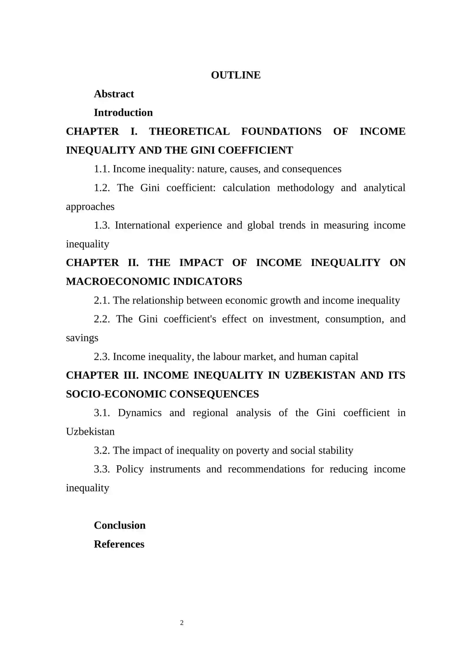 THE IMPACT OF INCOME INEQUALITY (GINI COEFFICIENT) ON ECONOMY 2
