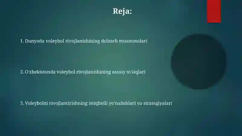 Jahon va ozbekistonda valiboln rivojlantrishning dalzard momolari 2