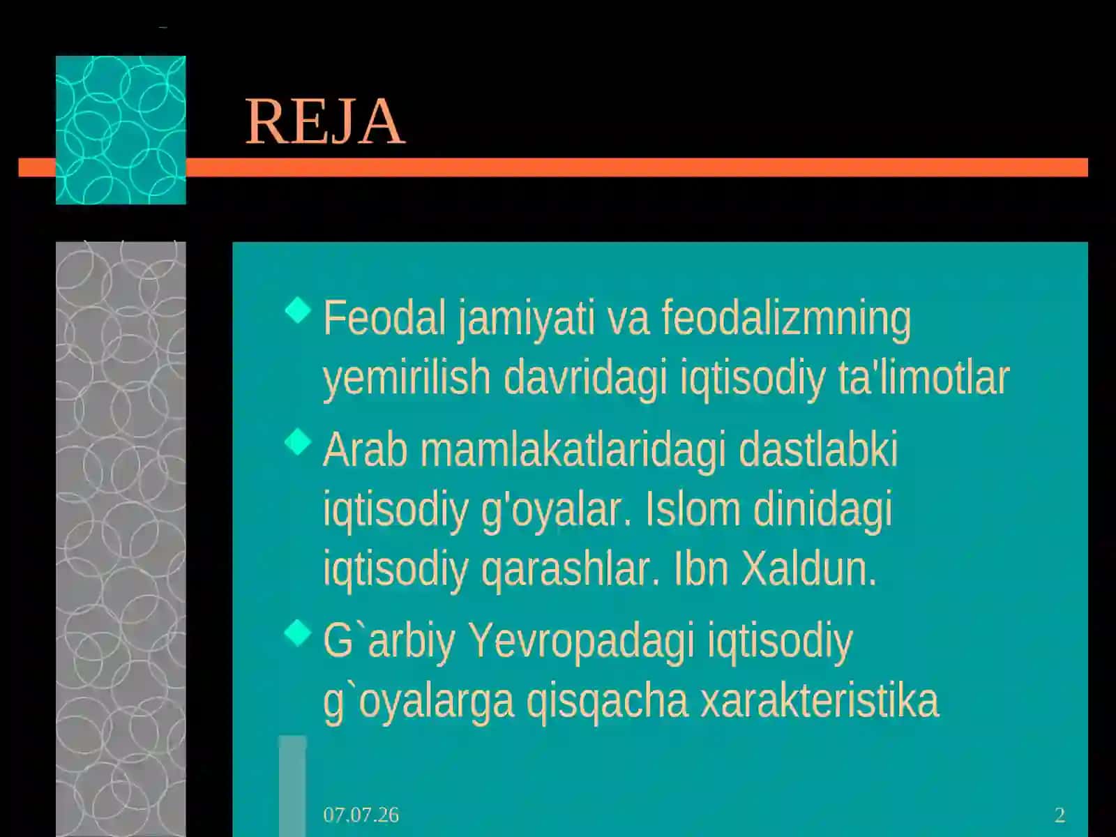 Arab va G`arbiy Yevropa davlatlarida feodalizm davridagi iqtisodiy g`oyalar 2