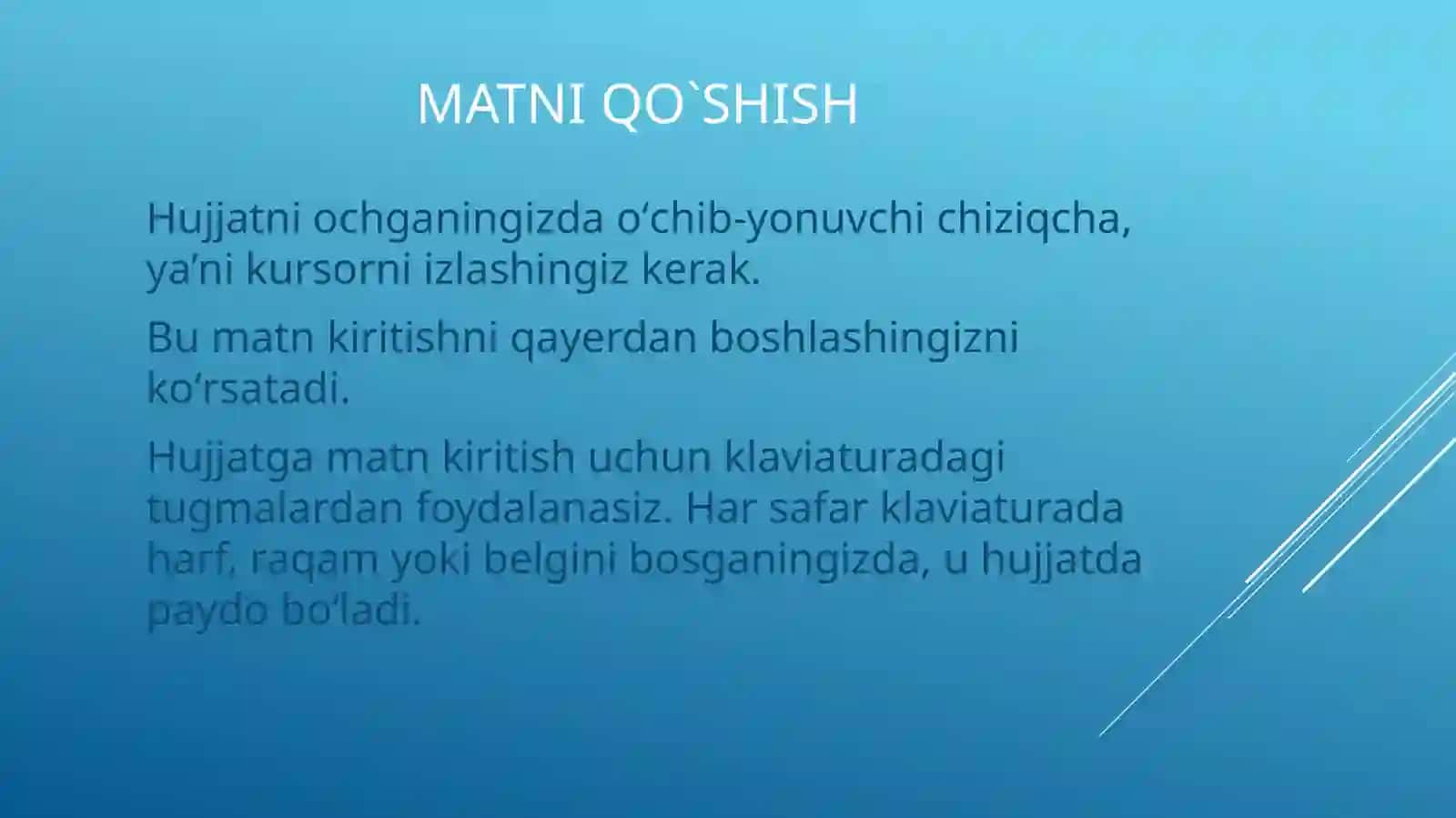 Matn qoʻshish, oʻzgartirish va koʻchirish 2