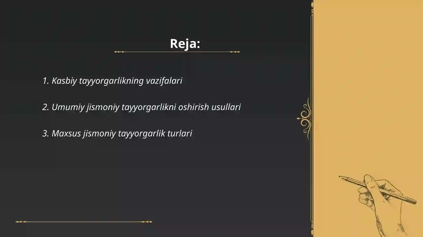 Kasbiy, umumiy va maxsus jismoniy tayyorgarlik masalalari 2