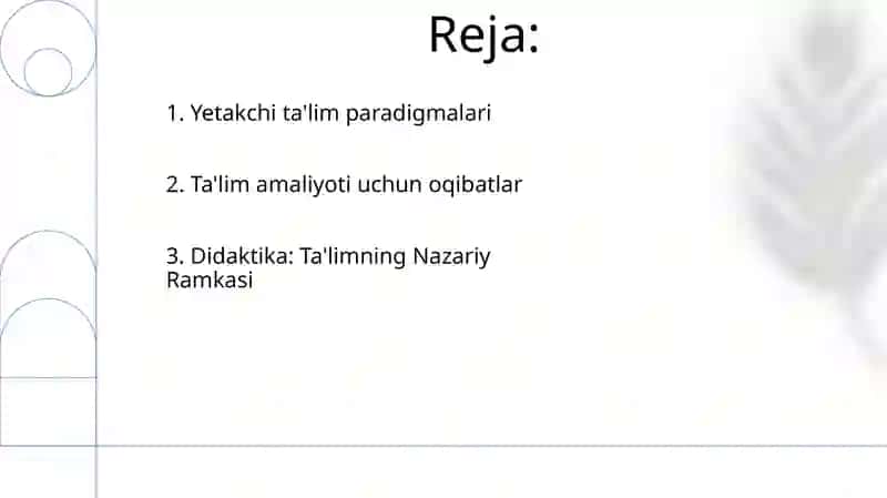 Didaktika ta'lim nazariyasi sifatida. Talim paradigmalari 2