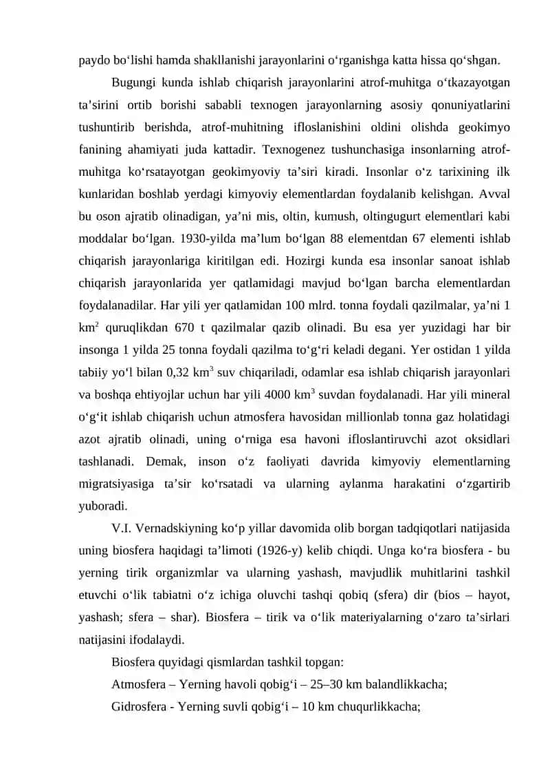 Biosferaning tuzilishi va tarkibi 2
