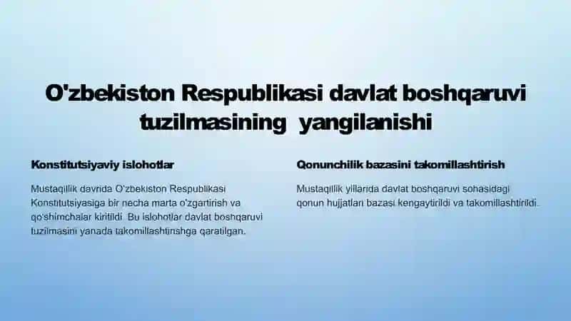 O'zbekiston Konstitutsiyasining o'zgarishlari 2