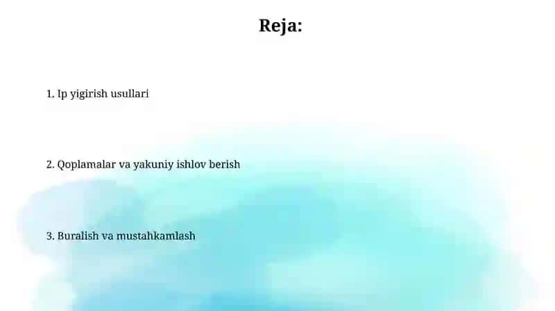 Tikuvchilik iplarini ishlab chiqarish usullari 2
