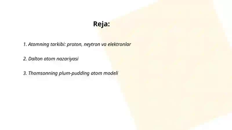 Atom tuzilishi va atom tuzilishi haqida nazariyalar 2