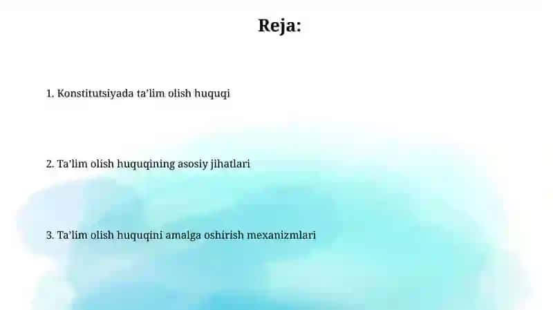 Kunustututsiyada talim olish huquqi 2