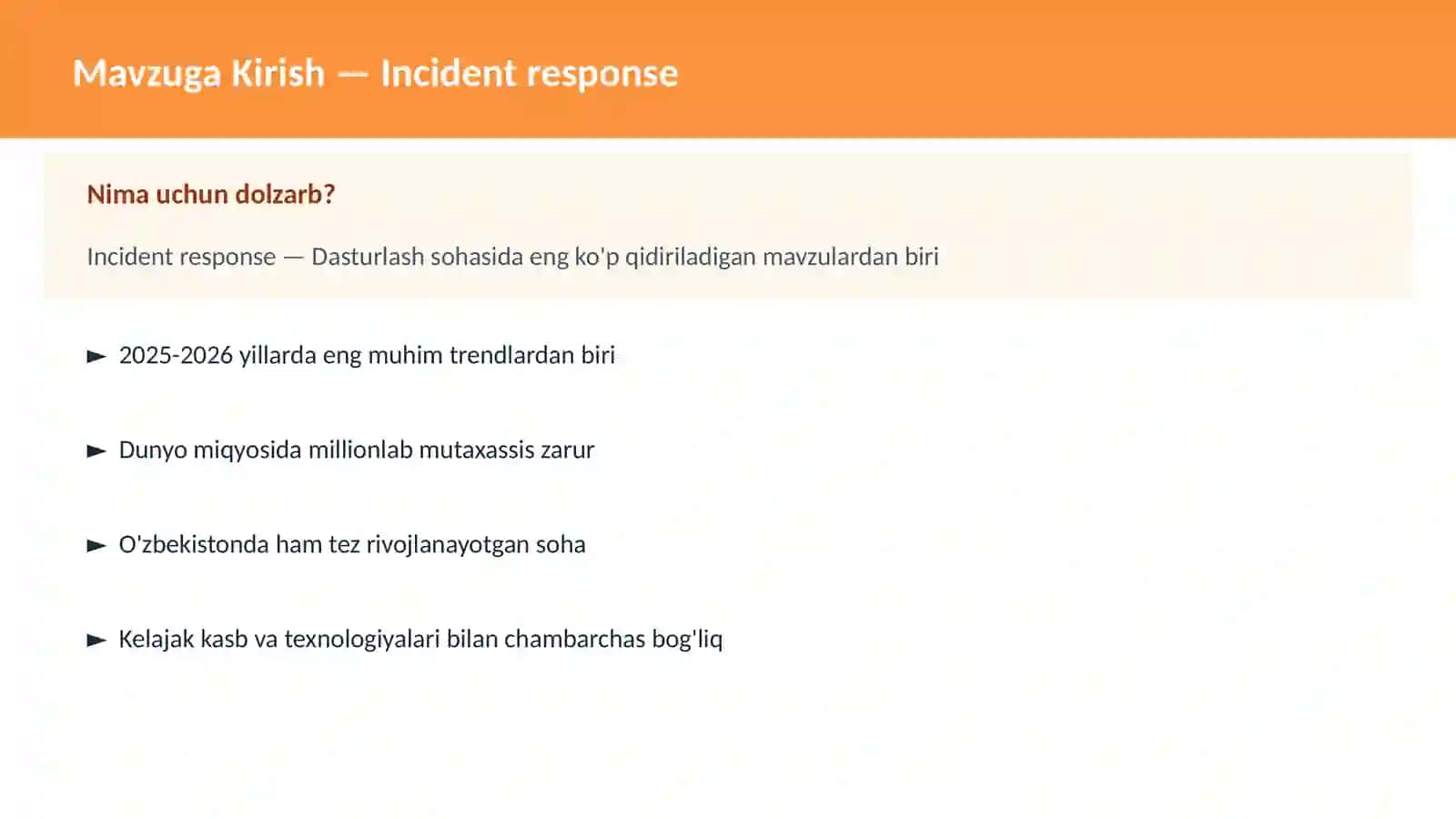 Incident response 2