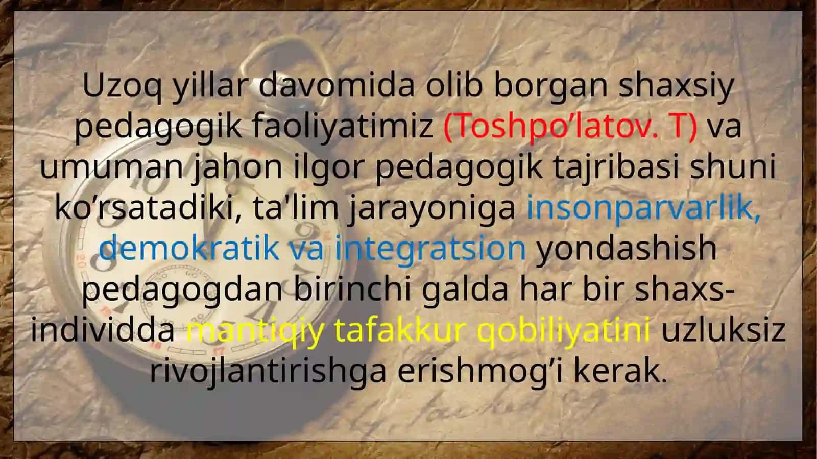 Ta’lim-tarbiyat tizimida tarix o‘rganishga integratsion yondoshish 2