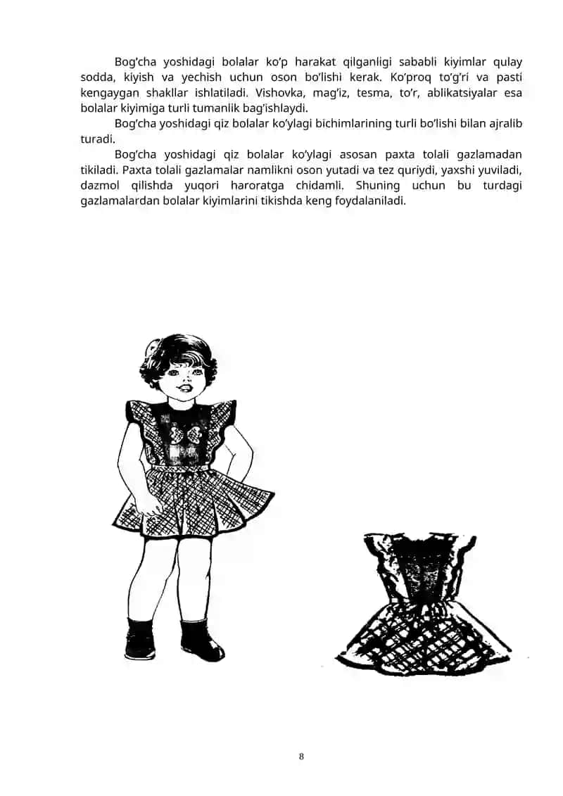 Bog’cha yoshidagi qiz bolalar ko’ylagi andozasini tayyorlash 2