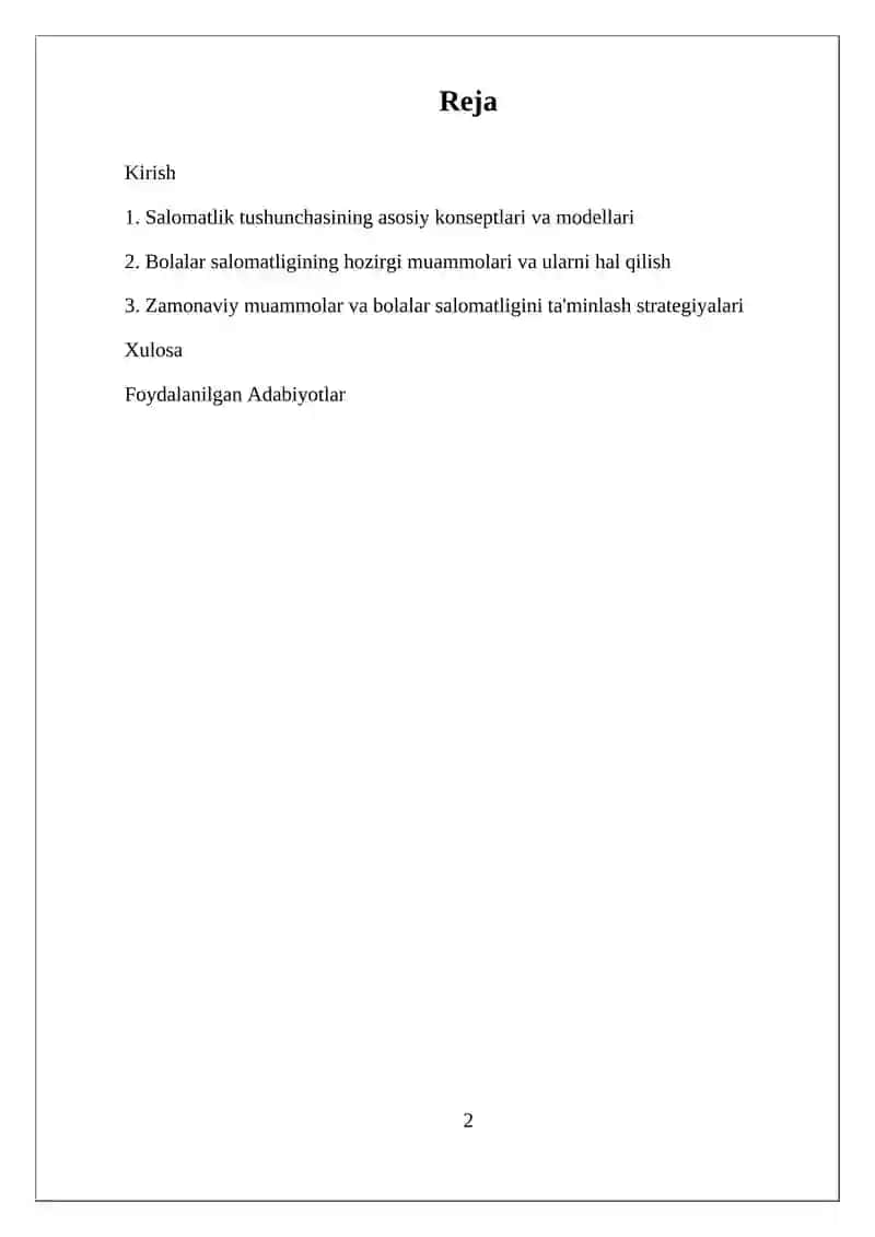 SALOMATLIK TUSHUNCHASI VA BOLALAR SALOMATLIGINING ZAMONAVIY MUAMMOLARI 2