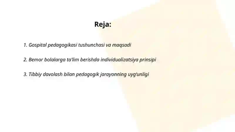 Gospital pedagogikasi tushunchasi va maqsadi 2