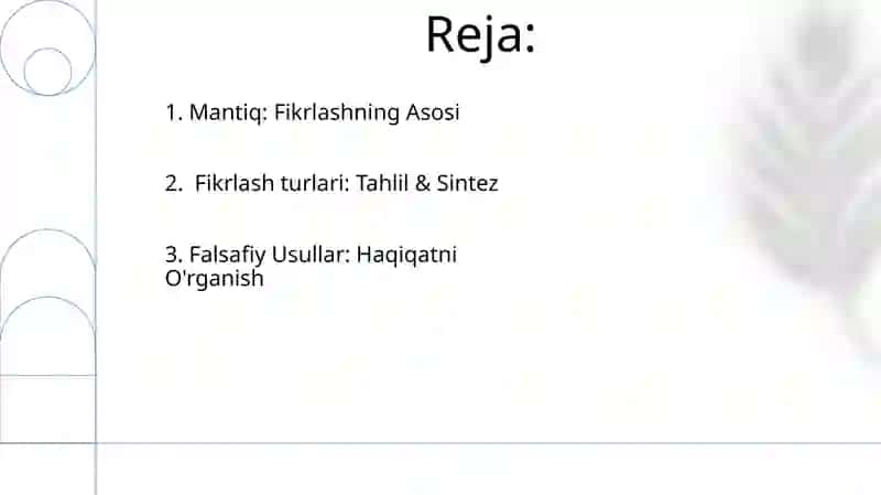 Mantiq.(Logika) Tafakkur shakllari. Falsafa metodlari qonunlari va kategoriyalari 2