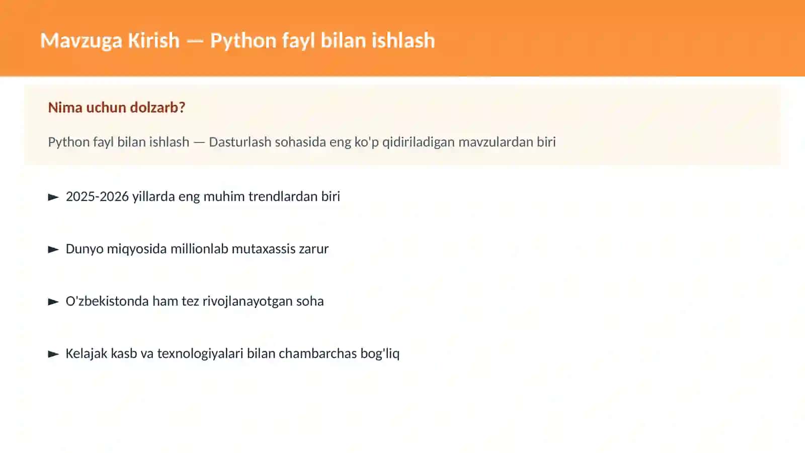 Python fayl bilan ishlash 2