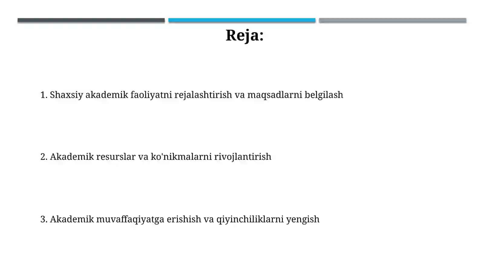 Shaxsiy akademik faoliyat va uni tashkil etish vositalari 2