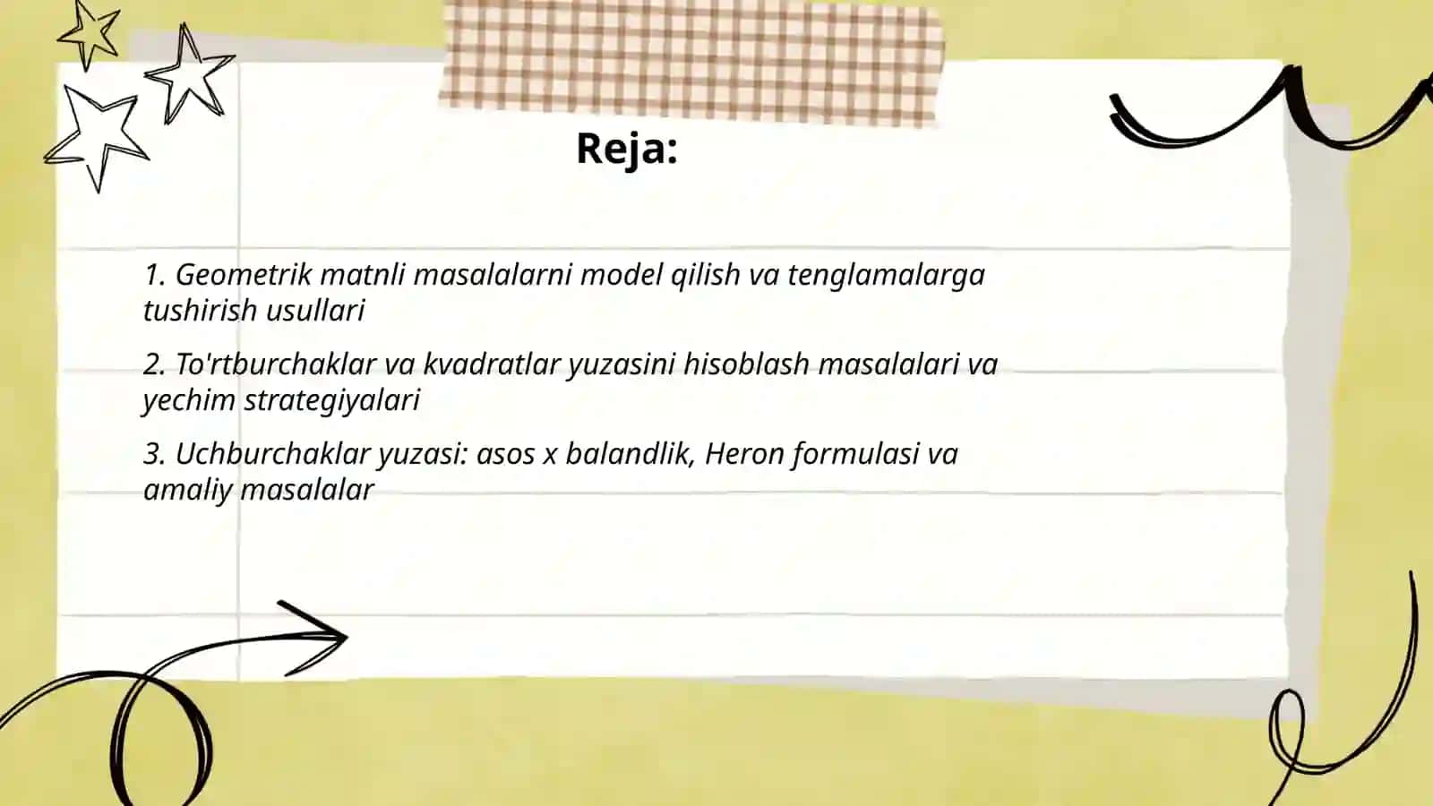 Geometrik Mazmunli Masalalar va ularni Yechish Usullari 2