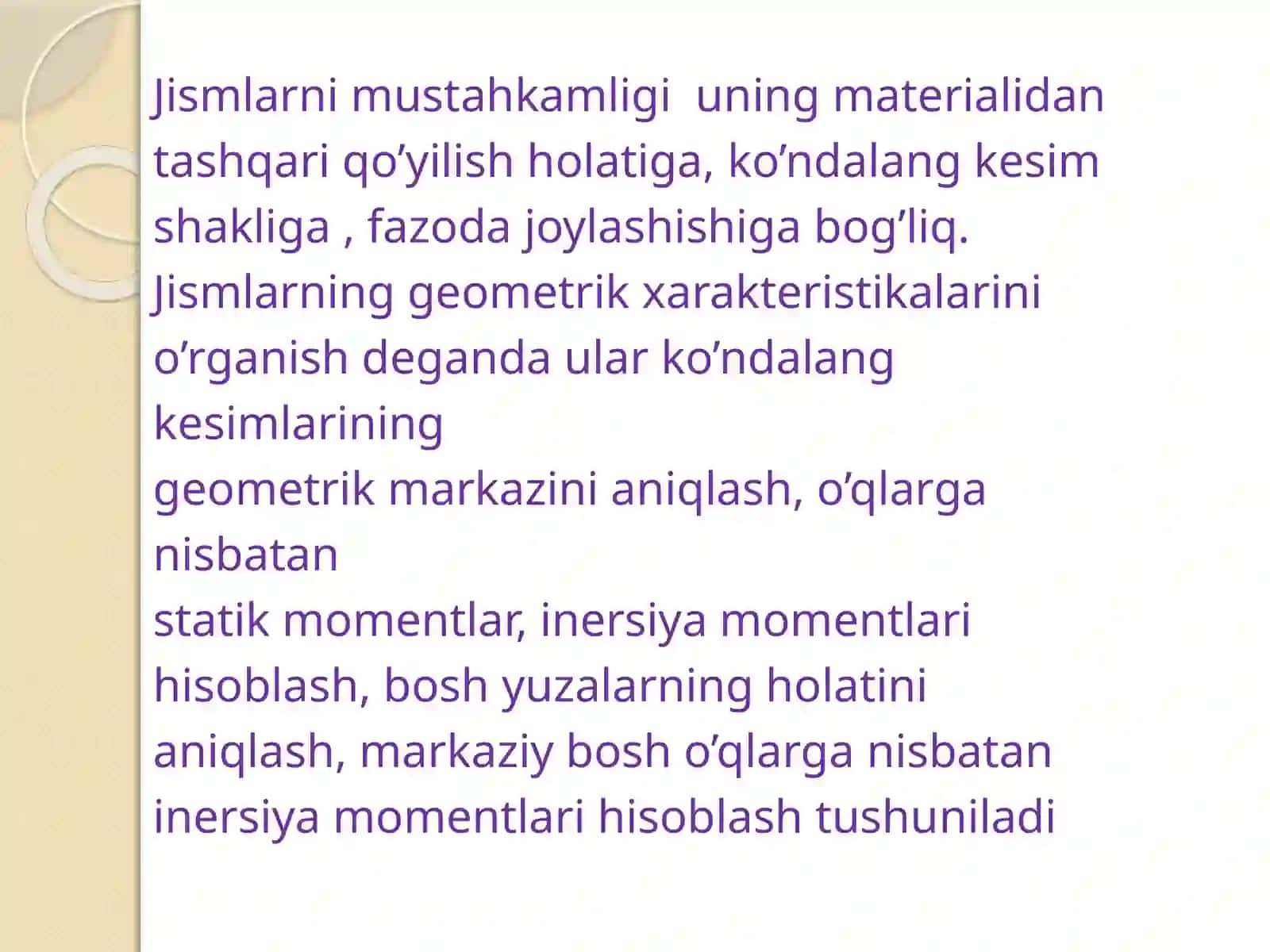 TEKIS KESIM YUZALARINING GEOMETRIK XARAKTERISTIKALARI 2