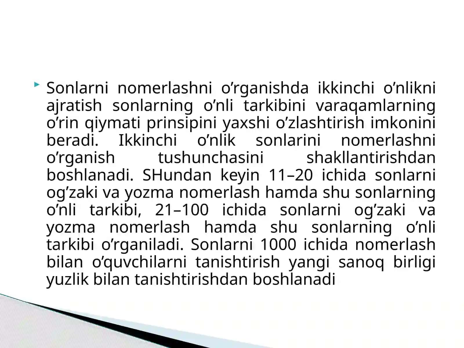 MING VA KO’P XONALI SONLAR KONSENTRIDA NOMERLASHGA O’RGATISHDA KO’RGAZMALILIKDAN VA DIDAKTIK O’YINLARDAN FOYDALANISH 2