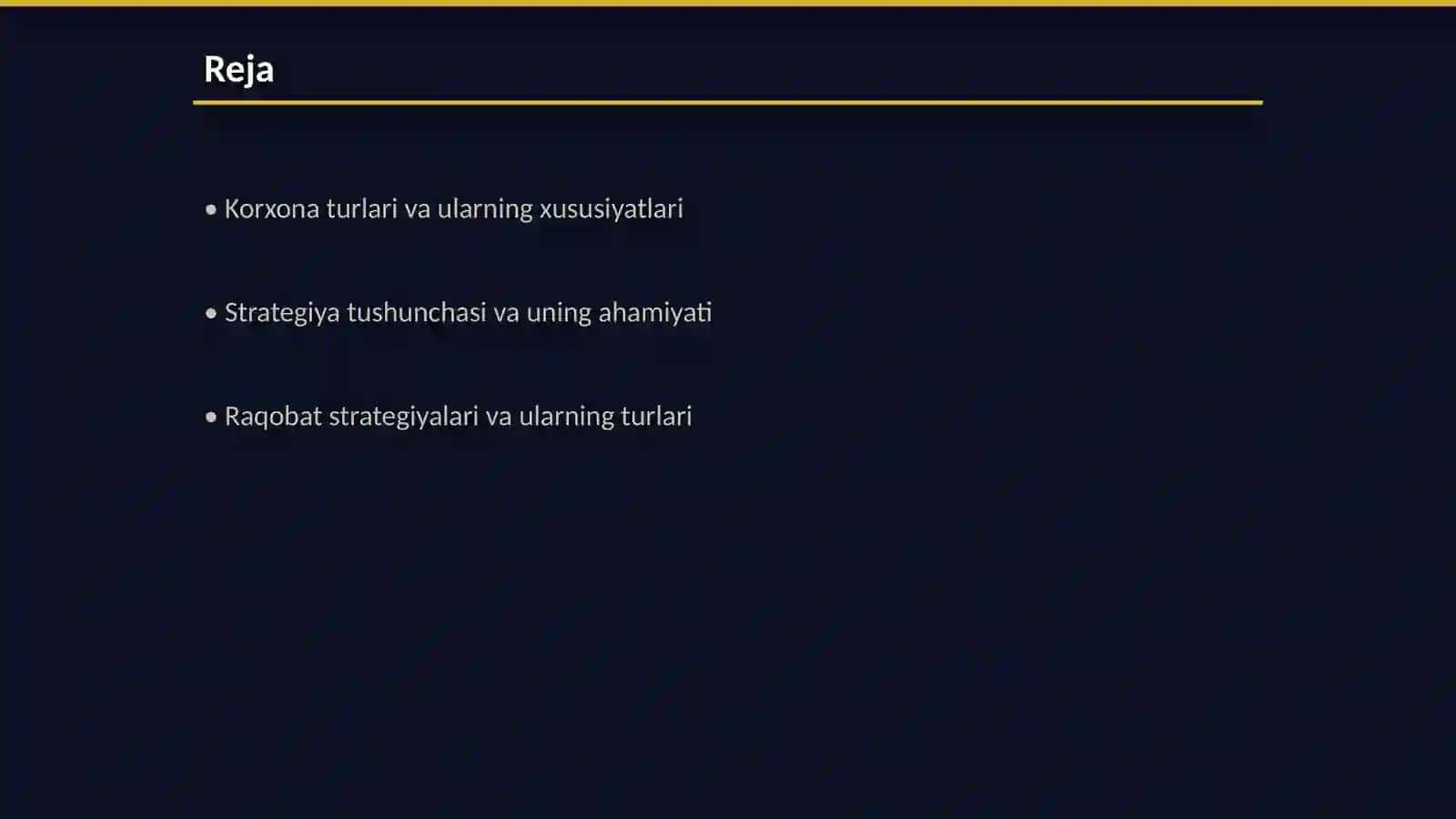 Korxona va strategiya turlari 2