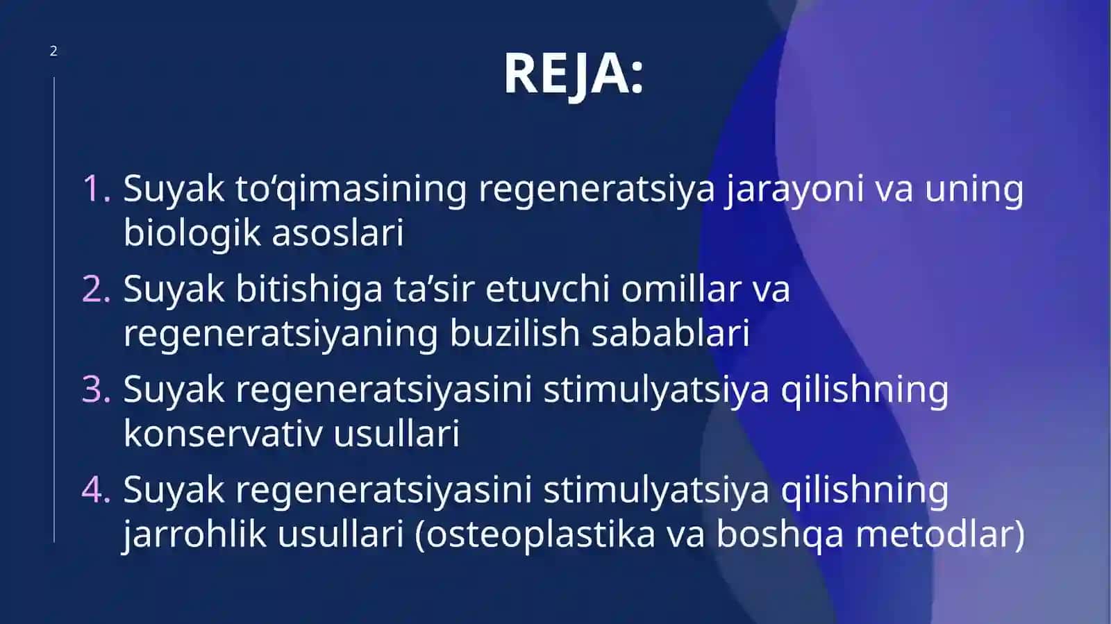Suyak to‘qimasining regeneratsiyasini stimulyatsiya qilish 2