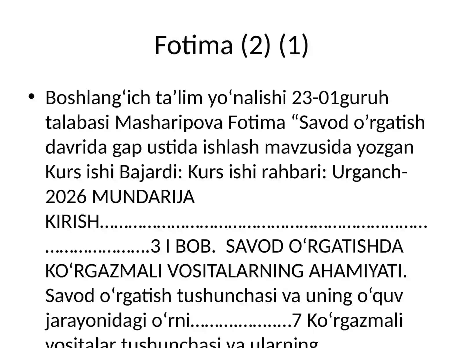 Savod o‘rgatish davrida gap ustida ishlash 2