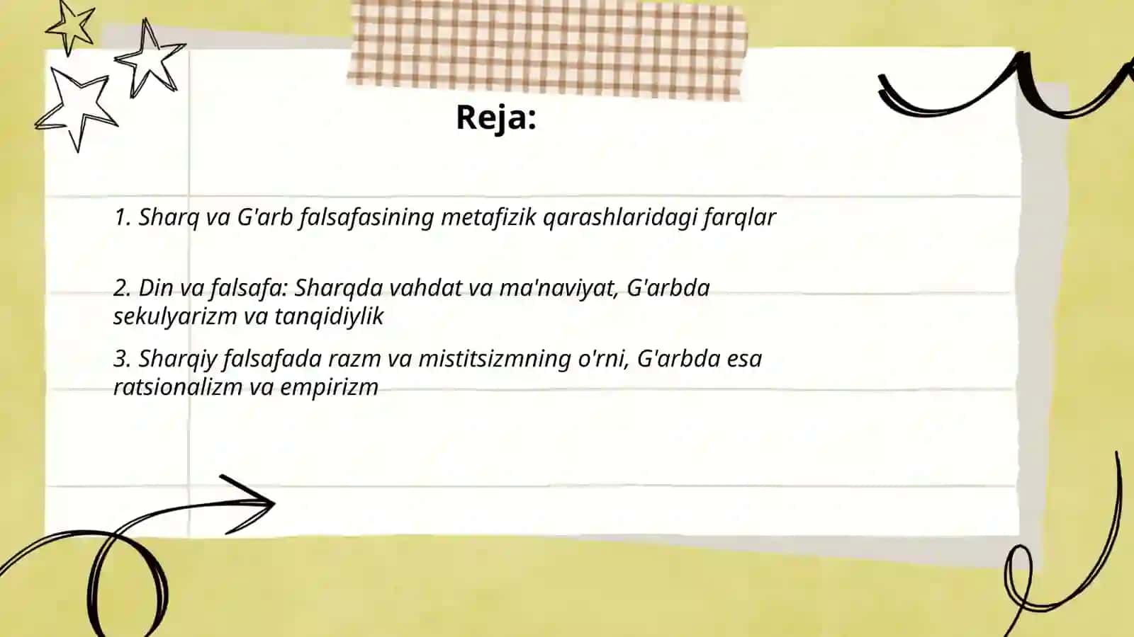 Sharq va g'arb falsafasining o'ziga xosligi 2